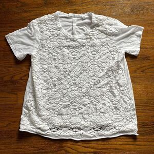 Wilt White Lace Front Short Sleeve Tee